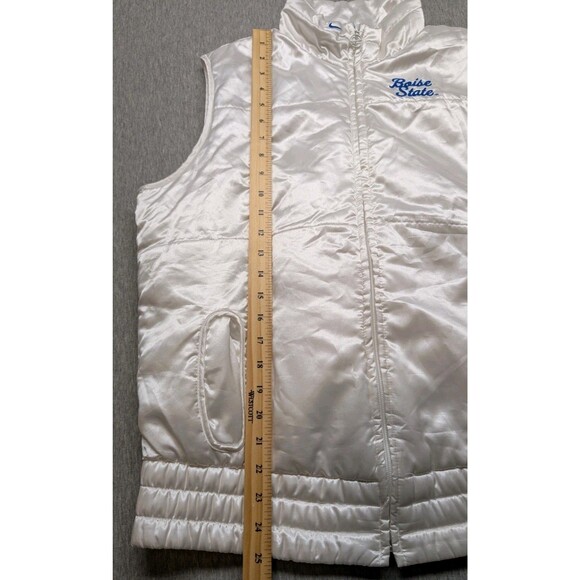 Idaho Boise State Football Classic Women's XL Puffer Vest NIKE White Satin - Picture 7 of 9